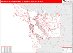 San Francisco-Oakland-Hayward Metro Area Wall Map