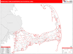 Barnstable Town Metro Area Wall Map