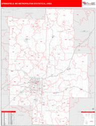 Springfield Metro Area Wall Map