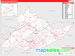 State College Metro Area Wall Map