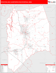 Stockton-Lodi Metro Area Wall Map