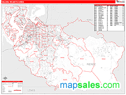 Tacoma Metro Area Wall Map