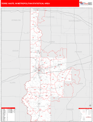 Terre Haute Metro Area Wall Map