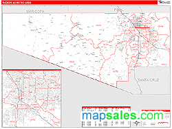 Tucson Metro Area Wall Map