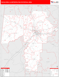 Tuscaloosa Metro Area Wall Map