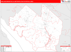 Vineland-Bridgeton Metro Area Wall Map