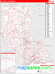 Waterbury Metro Area Wall Map