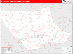 Williamsport Metro Area Wall Map