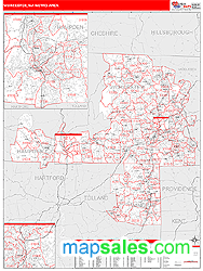 Worcester Metro Area Wall Map