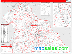 York-Hanover Metro Area Wall Map