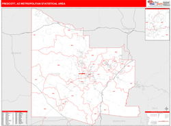 Prescott Metro Area Wall Map