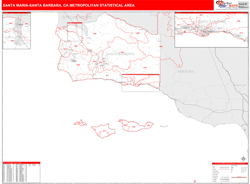 Santa Maria-Santa Barbara Metro Area Wall Map