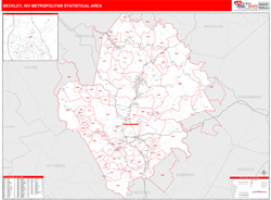 Beckley Metro Area Wall Map