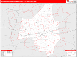 Bloomsburg-Berwick Metro Area Wall Map