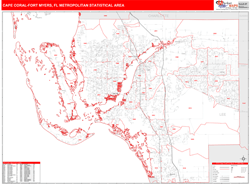 Cape Coral-Fort Myers Metro Area Wall Map