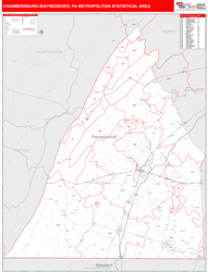 Chambersburg-Waynesboro Metro Area Wall Map