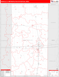 Danville Metro Area Wall Map