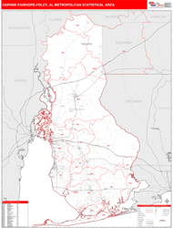 Daphne-Fairhope-Foley Metro Area Wall Map