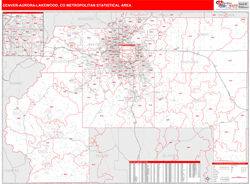 Denver-Aurora-Lakewood Metro Area Wall Map