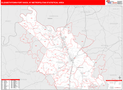 Elizabethtown-Fort Knox Metro Area Wall Map