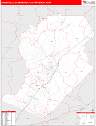 Gainesville Metro Area Wall Map