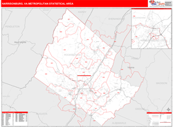 Harrisonburg Metro Area Wall Map