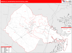 Hinesville Metro Area Wall Map