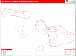 Kahului-Wailuku-Lahaina Metro Area Wall Map