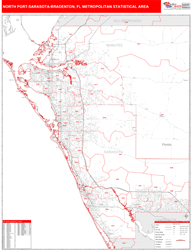 North Port-Sarasota-Bradenton Metro Area Wall Map
