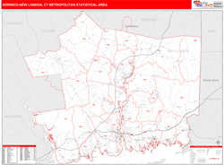 Norwich-New London Metro Area Wall Map