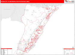 Ocean City Metro Area Wall Map