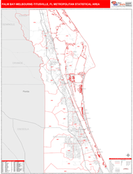 Palm Bay-Melbourne-Titusville Metro Area Wall Map