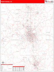 Front Range Metro Area Wall Map