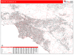 Greater Los Angeles Metro Area Wall Map