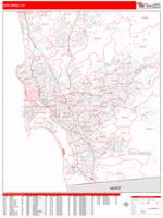 San Diego Zip Code Wall Map