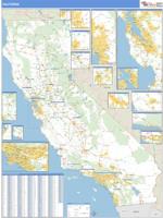 California  Wall Map Zip Code