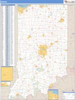 Indiana  Wall Map Zip Code