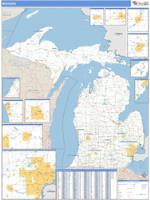 Michigan  Wall Map Zip Code