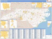 North Carolina  Wall Map Zip Code