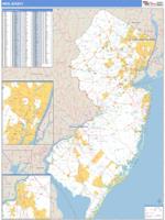 New Jersey  Wall Map Zip Code