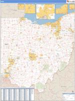 Ohio  Wall Map Zip Code