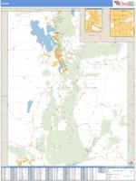 Utah  Wall Map Zip Code