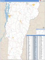 Vermont  Wall Map Zip Code