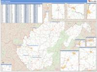 West Virginia  Wall Map Zip Code