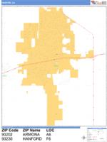 Hanford Wall Map Zip Code