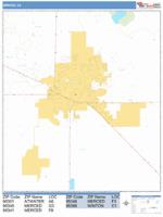 Merced Wall Map Zip Code