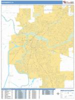 Sacramento Wall Map Zip Code