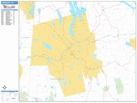 Danbury Wall Map Zip Code