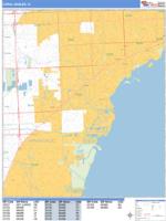 Coral Gables Wall Map Zip Code