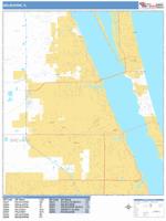 Melbourne Wall Map Zip Code
